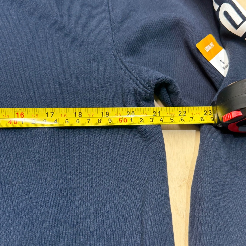 Carhartt Mens Loose Fit Midweight Logo Sleeve Hoodie Navy K288-472 Small NWT - Picture 9 of 11